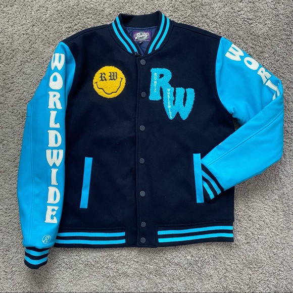 Runtz Other - NWT Runtz Worldwide Winkz Varsity Jacket Navy XL